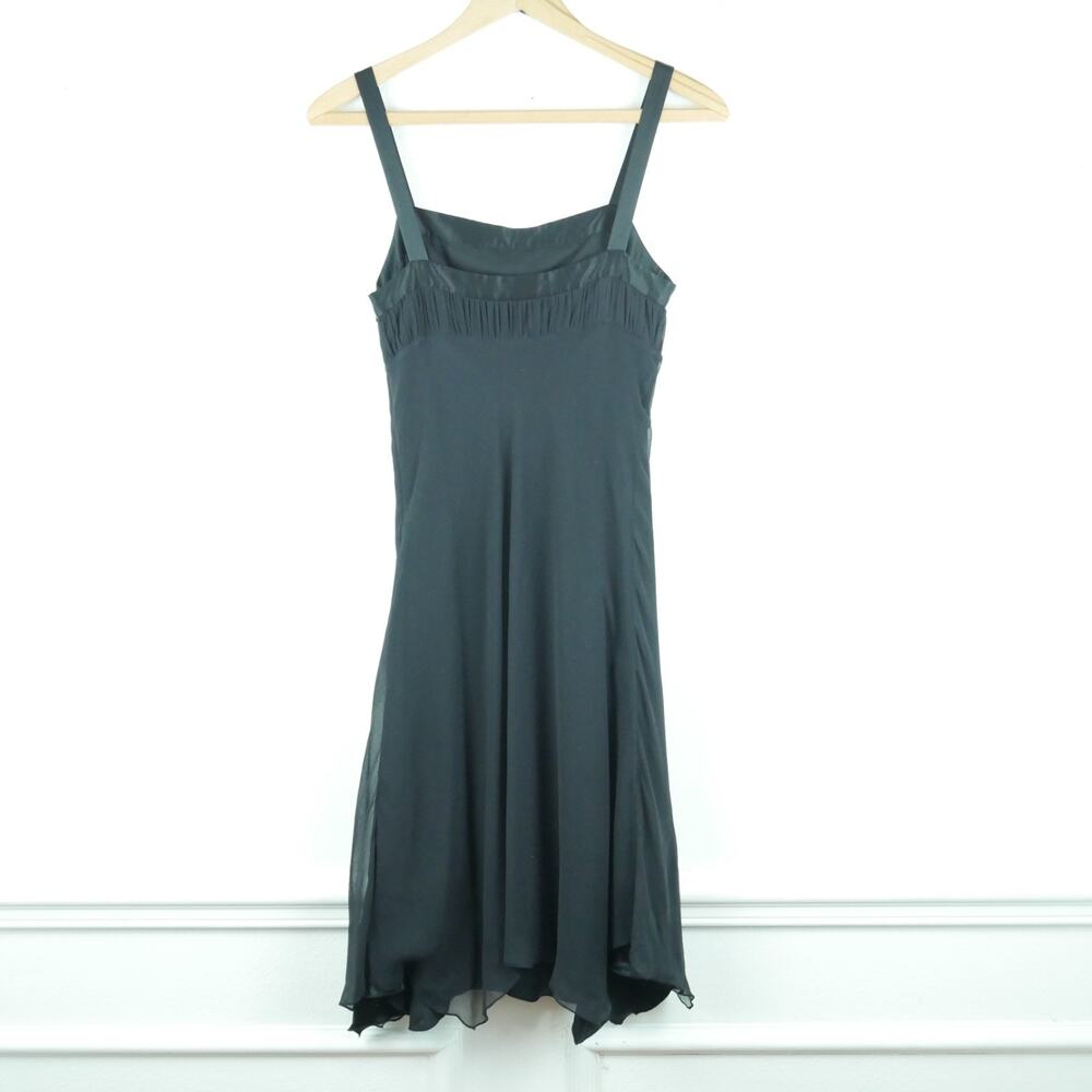 Vintage Y2K Dress Silk Chiffon Black Whimsigoth Fairy Asymmetrical Sheer Hoco 4 - Picture 8 of 9